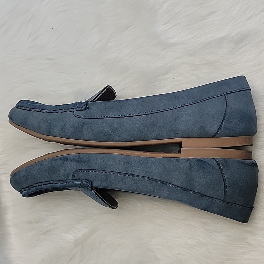 B.O.C Carolee Blue Faux Suede Academia Comfort Preppy Moccasin Driving Loafer - Picture 5 of 14